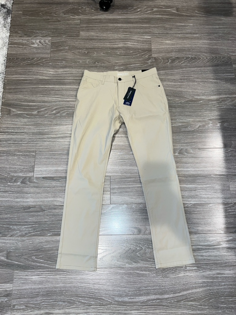 Kenneth Cole Men's Khaki Slim Tech Pants- Light Tan